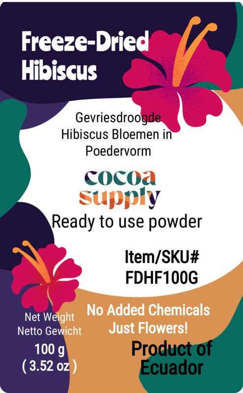 label for hibiscus freeze dried powder