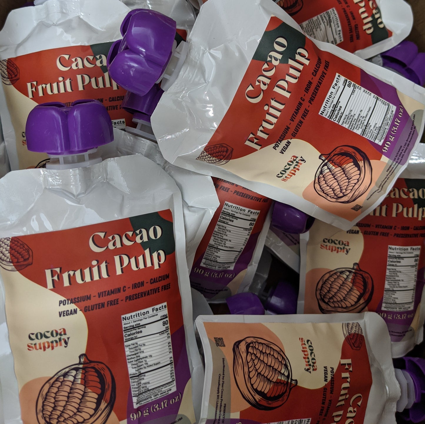 Drinkable cacao fruit pulp nectar