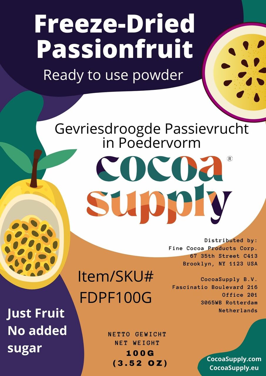label for passion fruit powder freeze dried