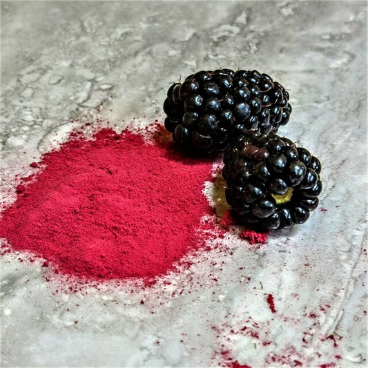 blackberries next to blackberry powder