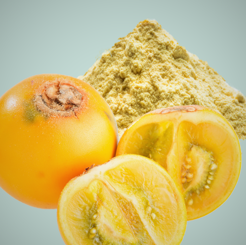 lulo naranjilla fruit with yellow powder form